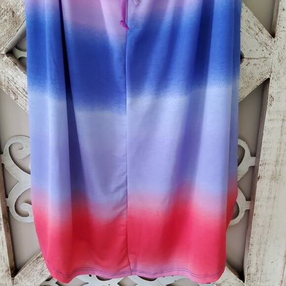 Acting Pro Women's Sleeveless Halter Tank Top in Colorful Vibrant Tie Dye - Picture 9 of 10